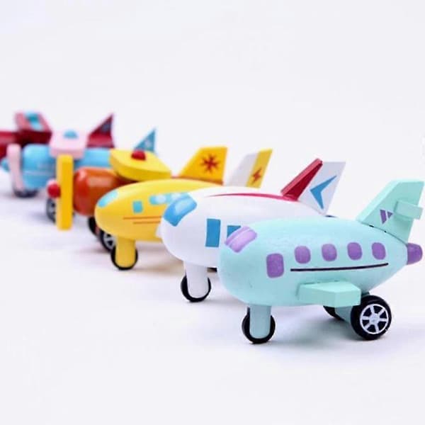 12 st Trä Mini Flygplan Leksak för Barn Småbarn Födelsedag Julklappar