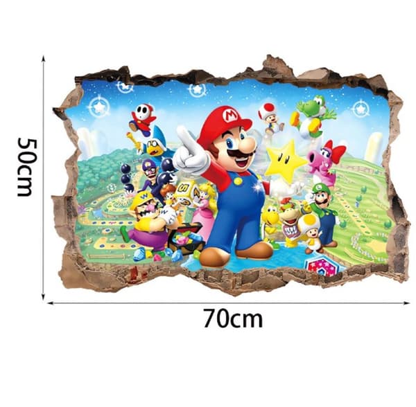 3D Mario veggdekor for barnerom, barnerom, veggdekorasjon