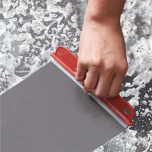 Small Silicone Squeegee for Bathroom, Shower Glass, Mirrors, Car Windows, Kitchen, Water Blade, Wiper Blade, Scraper, 2 Pcs (Red+Coffee)
