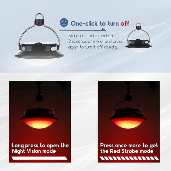 2 Pro LED Camping Lantern Rechargeable, Tent Lamp 300LM with Adjustable Angles, 5 Light Modes, 200h Runtime for Camping, Hiking