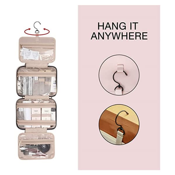 Toalettmappe for damer, vanntett toalettmappe for kvinner, rosa-FX-