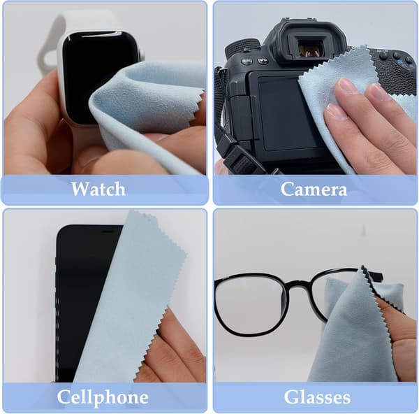 ##/pieces glass cleaning cloth - light blue, 15 x 18 cm, microfiber##/