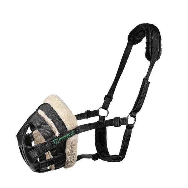 FreeGraze Airflow græsningsmundkurv til heste Sikker græsningskontrol til heste Sort Cob Black Cob
