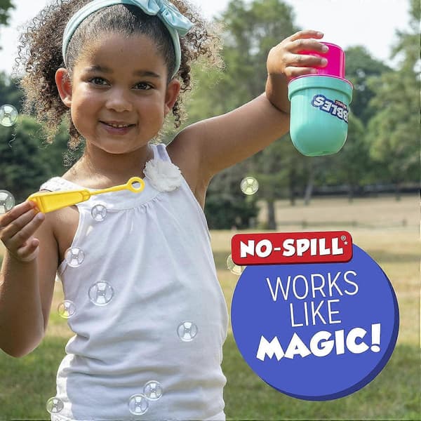 Little Kids Fubbles Spill-Free Bubble Tumbler - Includes Bubble Solution and Wand, Pink