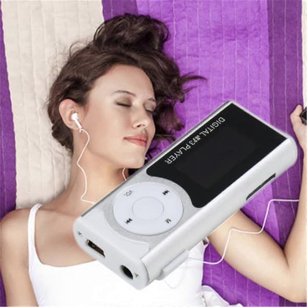 MP3-mediasoitin takaklipsillä, mini-USB, LED-valo, LCD-näyttö, tukee MP3/WMA-ääniformaatteja, musiikkisoitin