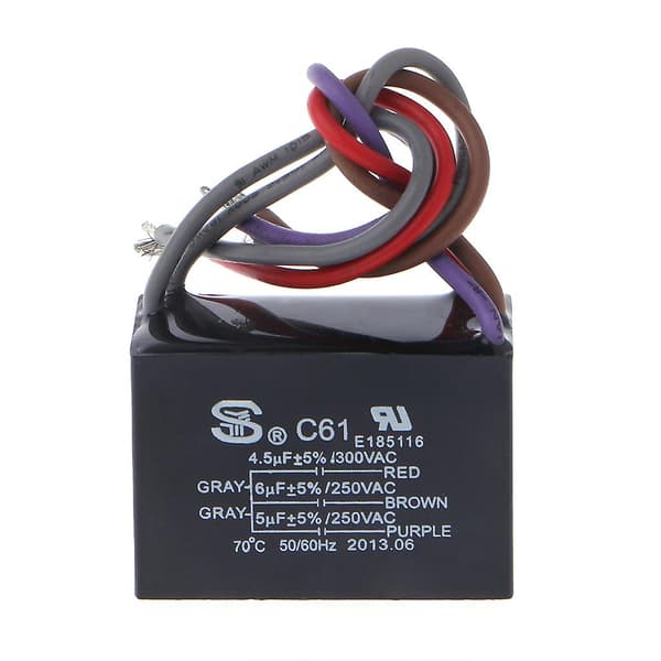 Cbb61 Elektrisk Strömrelä Koppling Kondensator 4.5uf+6uf+5uf 250v 5 Ledningar