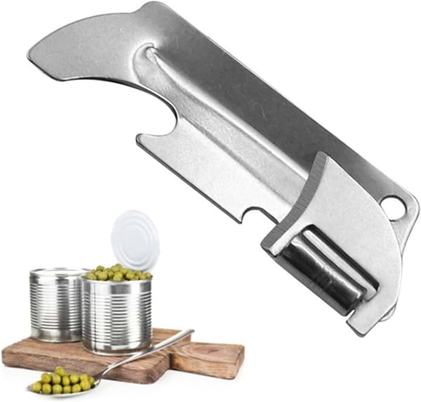 Dåseåbner, Camping Dåseåbner Rustfrit Stål Camping Dåseåbner til Rejser, Sikker Mini Dåseåbner til Udendørs Camping