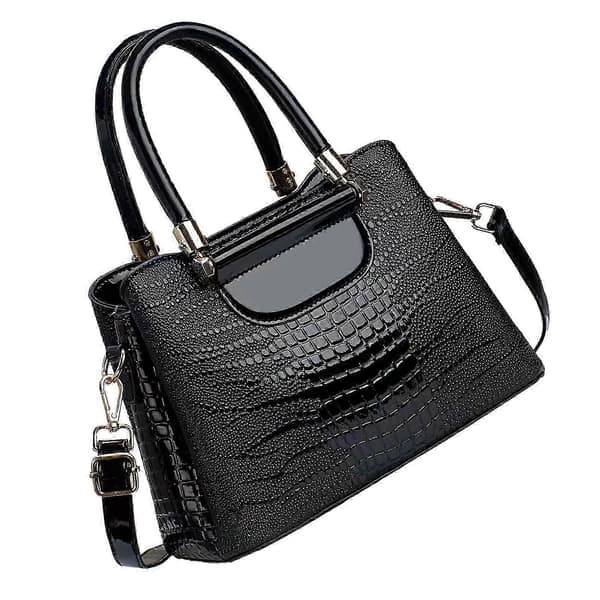 Women's Handbag Large Capacity Unique Pattern Shoulder Bag Black Black Free Size