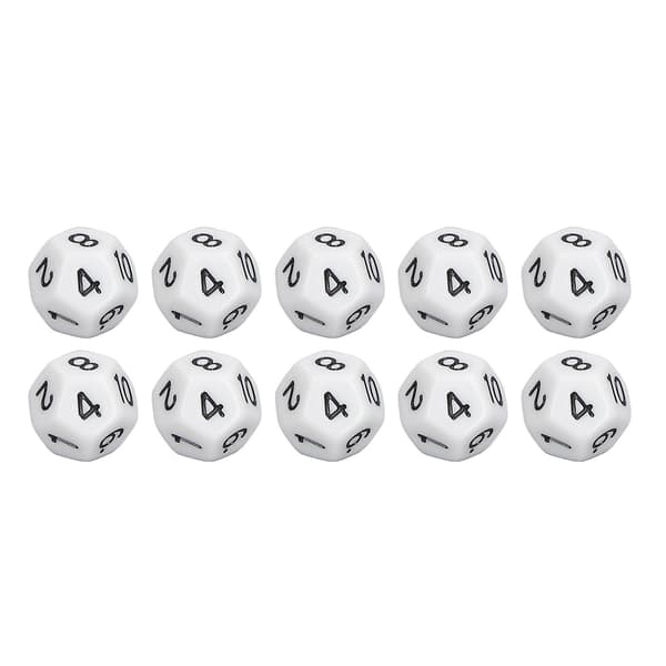 40 stk. 12-sidede polyedriske terninger til familie, brætspil, pub-klubspil, hvid