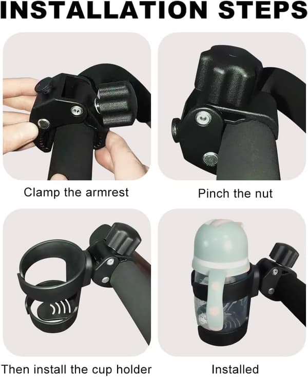 Stroller Cup Holder, Stroller Mug Holder, Stroller Accessories, Adjustable Bottle Organizer