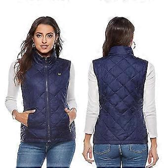 Women's Heated Vest with 4 Heating Zones, Neck Warming Jacket USB Charging (M Black)