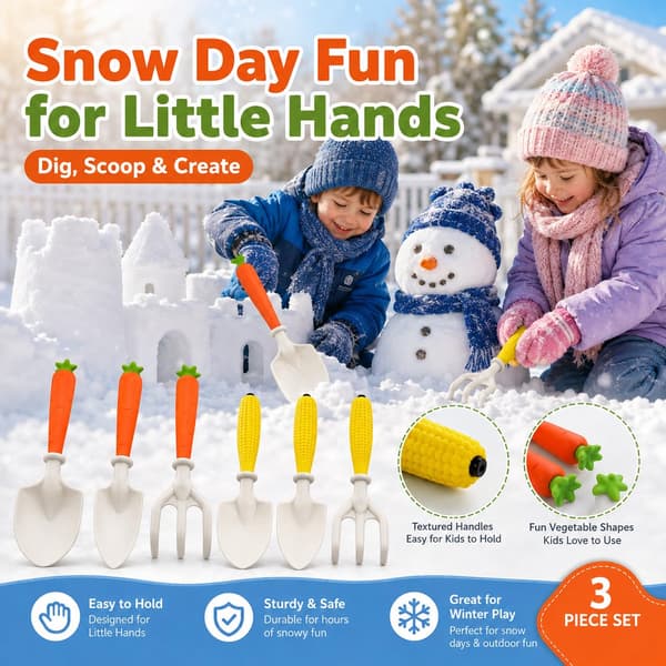Hage, strand, sand og snø verktøysett for barn, mais 3-delt sett Corn Three pc Set