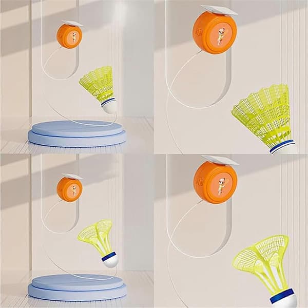 Badmintontræningsværktøj, Badminton Rebound Trainer Elastisk Badminton Trainer Sæt Bærbar Badminton