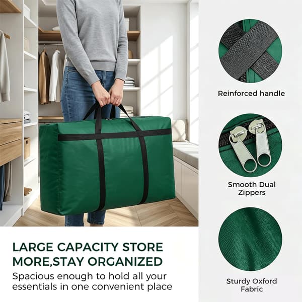Large Suitcase Foldable Storage Bag Oversized Moving Bag Multifunctional Carry-on, Green, Medium Green Medium Green Medium