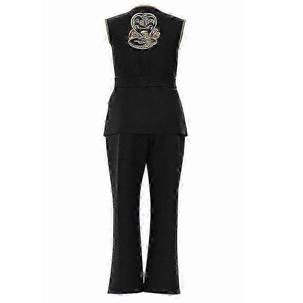 Karate Kid Cobra Kai Kostume - Sort kampsportsuniform med bælte & pandebånd, Karate cosplay-dragt til mænd M M