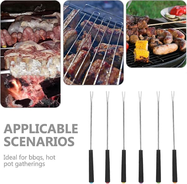 18 stk. fonduegafler og grillspyd i rustfrit stål til chokolade, frugt, grillfester og bryllupper