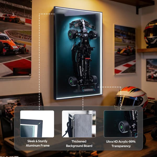 Display Wallboard med LED-ljus för Lego Technic 42171 Mercedes-AMG F1 W14 E Performance 42171