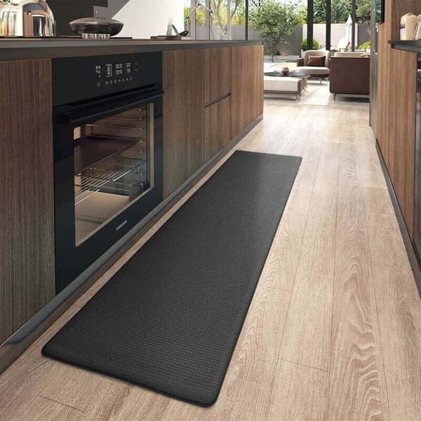 Waterproof Non-Slip PVC Kitchen Mat, 150 cm Long, Oil-Resistant, Comfortable Foam Backing, Easy to Clean