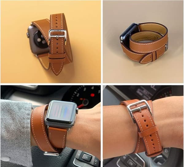 Brown Bracelet Compatible with Apple Watch 41mm 40mm 38mm Leather d