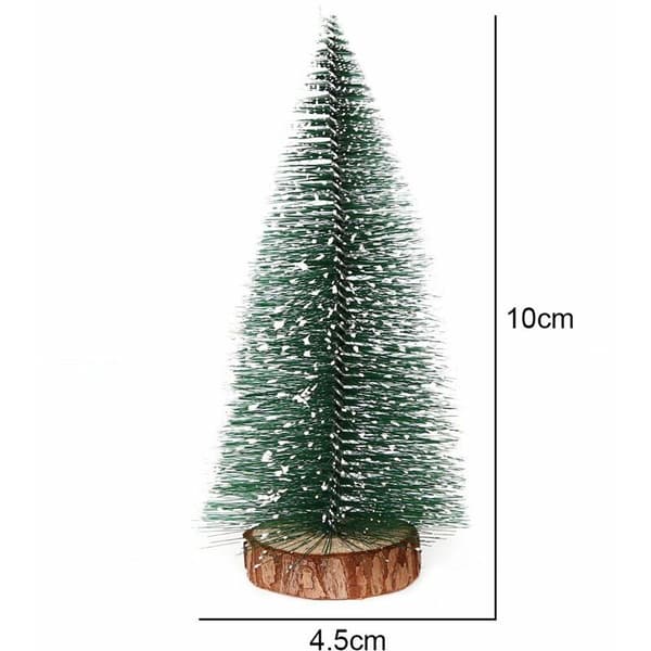 2 stk. miniature kunstigt juletræ med kunstig sneeffekt