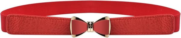 Dame 1\" Bred Sløyfe Smalt Elastisk Midjebelte Stretchbelte Tyndt Belte