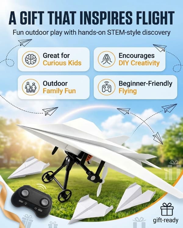 RC-sæt til papirfly: Forvandl et simpelt papirfly til et ægte flyveeventyr #1stk-3batterier #1pc-3battery