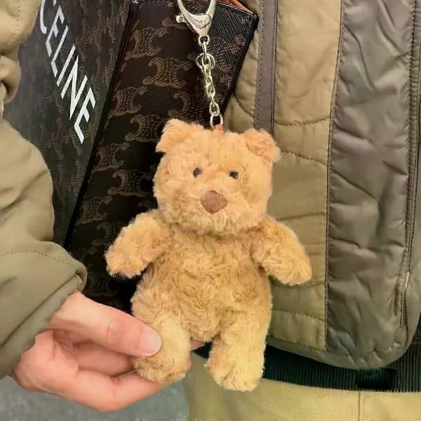 Barcelona Bear Plush Toy Keychain - Mini Stuffed Bear Doll Pendant Gift for Girlfriend