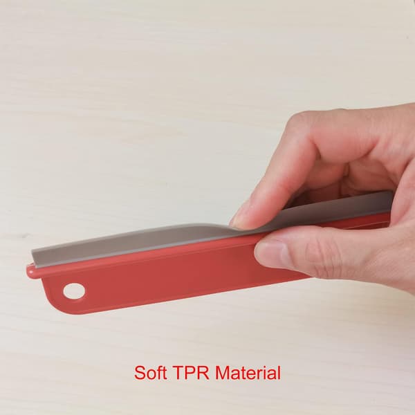 Small Silicone Squeegee for Bathroom, Shower Glass, Mirrors, Car Windows, Kitchen, Water Blade, Wiper Blade, Scraper, 2 Pcs (Red+Coffee)