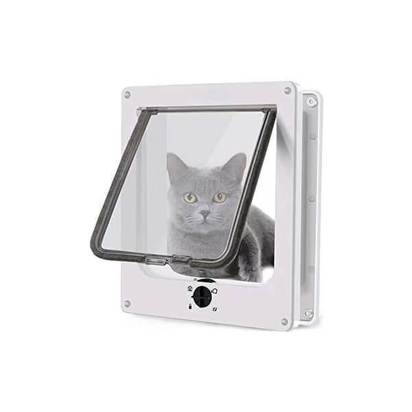 Kattelåger, 4-vejs drejelås magnetisk kattelåge til katte, killinger og killinger, opgraderet version M Sort, 19 5.5 22)