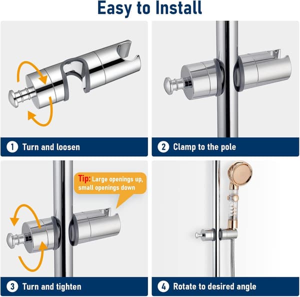 Universal shower head holder rail 20-25mm adjustable shower