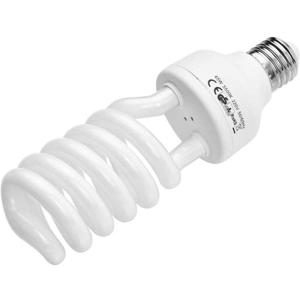 Anoer Spiral Fluorescent Lamp 45W 5500K Daylight E27 Socket Energy Saving Bulb for Studio Video Lighting, EU AC220V