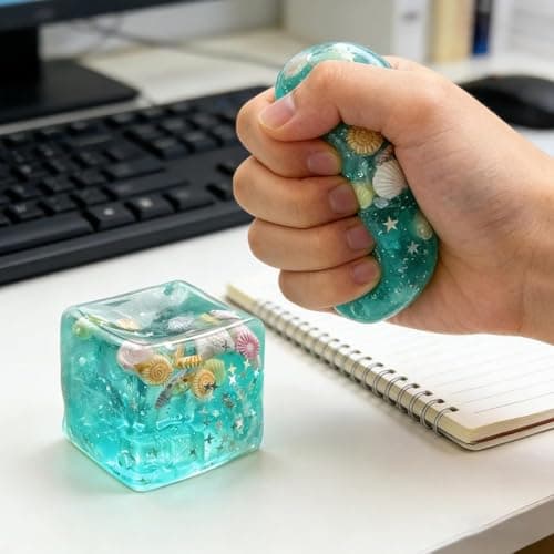 Sensoriske Squishies Ice Squeeze Ball, Langsomt Stigende Stresslindrende Terning til Voksne, Strækbare Håndfidgetlegetøj til Stresslindring (Grøn)