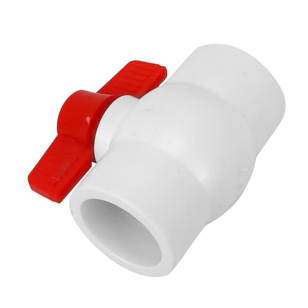50mm/2 inch Slip-end Water Control PVC Ball Valve White Red