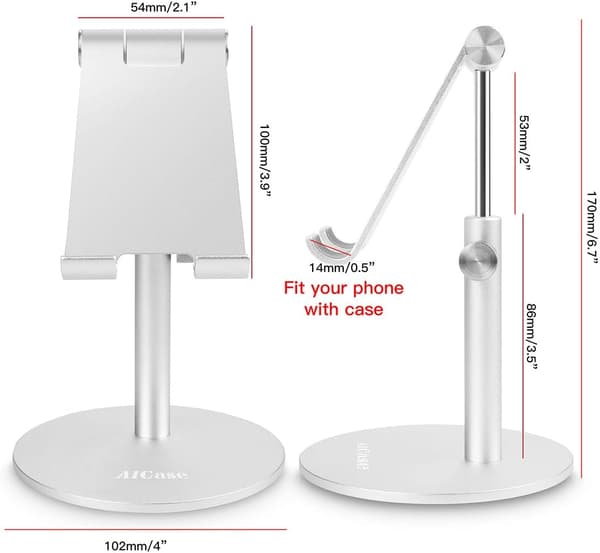 Universal Justerbart Stativ i Aluminium til Tablet/Telefon, iPad 2018 Pro