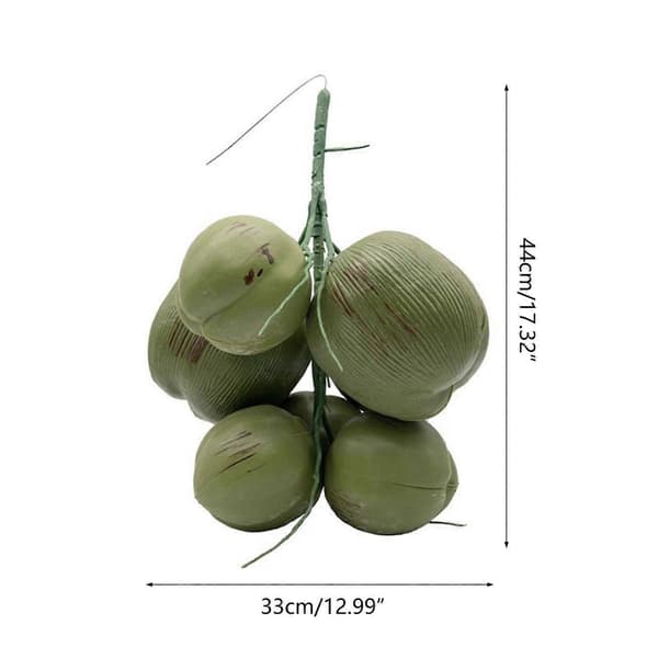 Artificial Coconut, Fake Coconut Simulation, Plastic Coconut for Tropical and Jungle Birthday Decorations A A