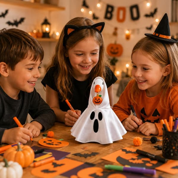 7-tommers skrivebordsgåse-kostumer, minitilbehørssæt til skrivebordsgås, feriegåsekostumer (Halloween-skelet) Skeleton