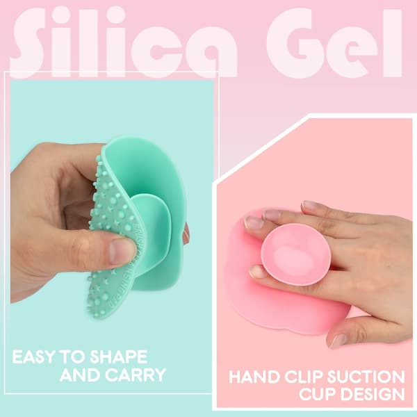 2-pack Silicone Brush Cleaning Set, Makeup Brush Cleaning Mat