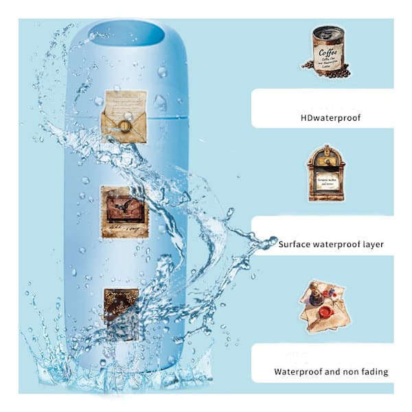 100-pack Transparent Retro - Waterproof Stickers for Diary, Guitar and Letters