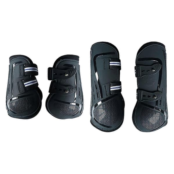 4x Hestebeskyttere Benbind Støddæmpende Ridebeskyttere sort XL black XL