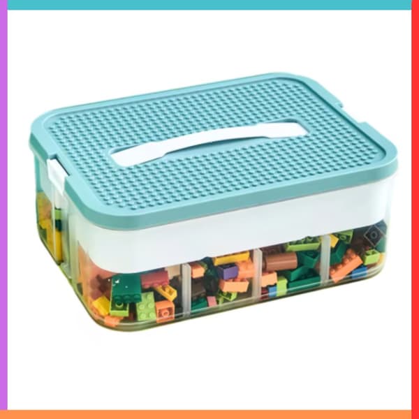4-tier building block container, organizer with compartments, 4-level storage box_MGF