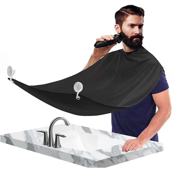 Beard Trimming Apron with 2 Suction Cups Perfect Gift for Men 110x70cm-
