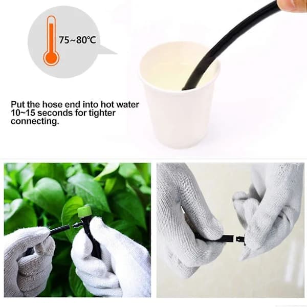 100 pcs Drip Irrigation System Drippers, 1/4 inch Universal 360 Degree Adjustable Irrigation Dripper with Connector, Fits 1/4 (4-7mm)