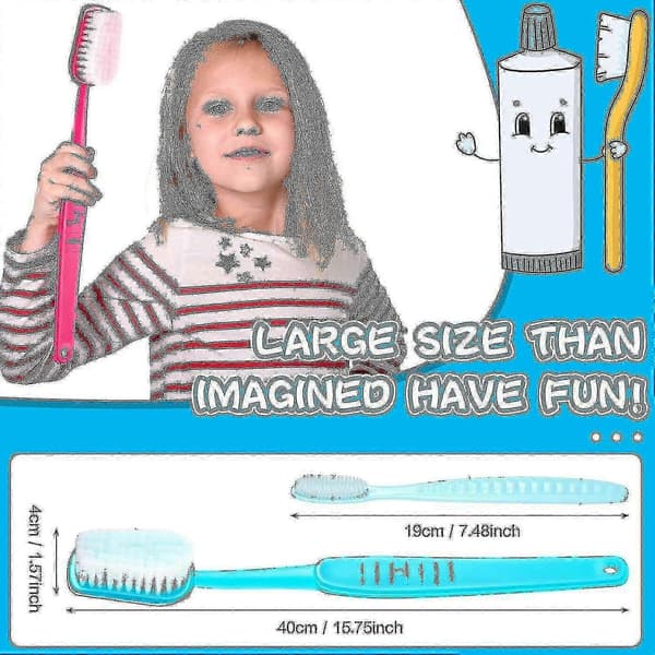 2 Large Toothbrush Props Giant Toothbrush Funny Toy for Photography Comedy