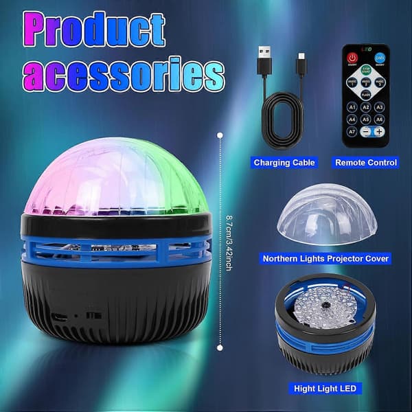 Aurora Projector Northern Lights LED Night Light Rechargeable Galaxy Star (FMY)