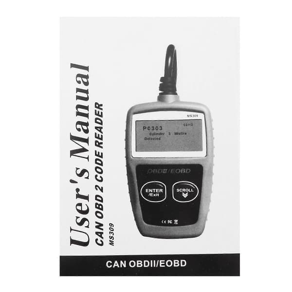 Bilmotor Diagnostisk Scanner OBD2 Fejldetektor Baggrundsbelyst LCD-skærm Bilværktøj MS309