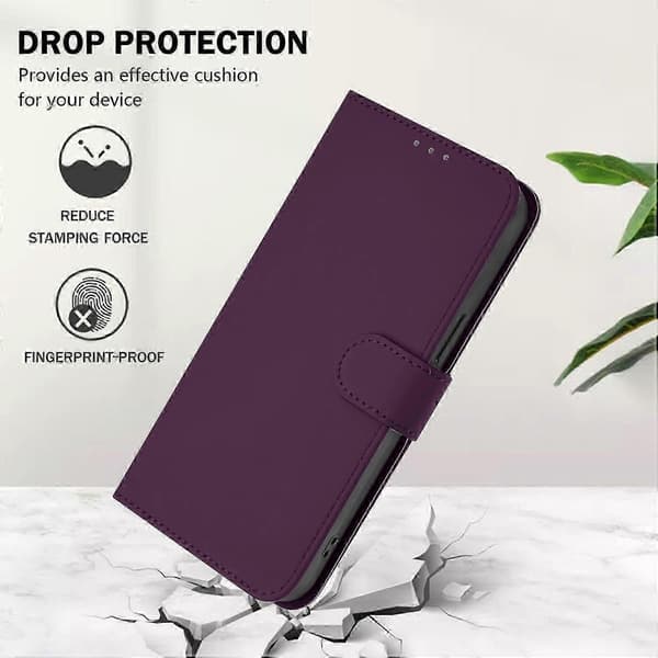 For Xiaomi Redmi 15 5G-deksel i ensfarget lommeboklær med stropp