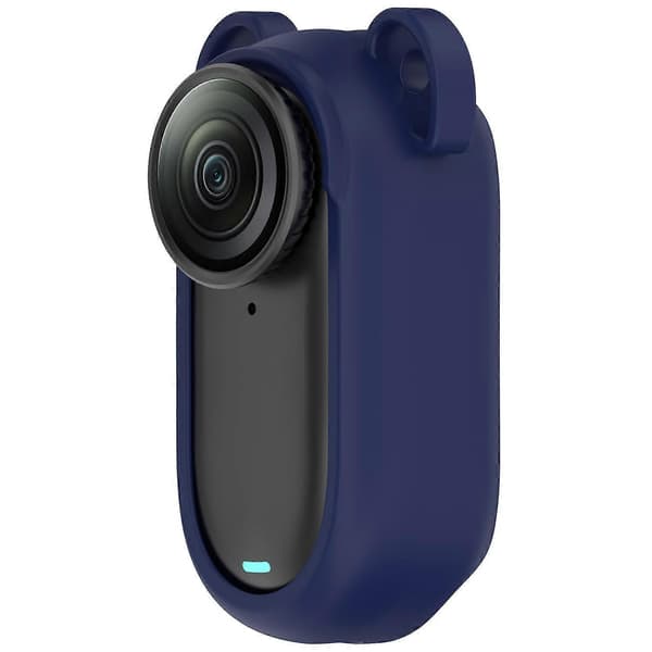 Silikonbeskyttelsesdeksel med hul design for Insta360 GO 2, anti-fall kamerabeskyttelse - Mørkeblå