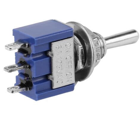 10 stycken ON OFF ON Mini SPDT vippströmbrytare 3 positioner 3 stift 6mm 6A 125VAC