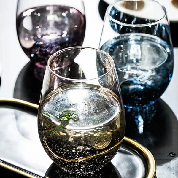 Radiant Starry Sky vinglass uten stett, iriserende krystallglass-sett for minneverdige sammenkomster