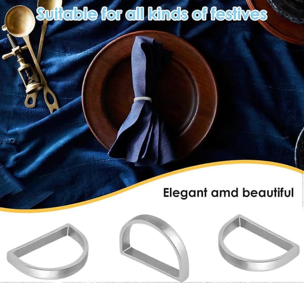 Sølv Serviettring Elegant Sølv Serviettringer Dekor Metall Serviettringer for Borddekorasjon Valentinsdag